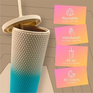 Two tone 24 oz studded tumbler